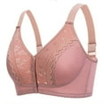 thumbnail image 1 of Amidoa Pink Womens Bras Front Closure T-Shirt Nursing No Wire Bra Brasieres for Womens 46, 1 of 8