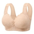 thumbnail image 1 of Amidoa Pink Womens Bras Full Coverage Lace Wire-Free Large Bust Embroidered Brasiers Women's Lingerie 40, 1 of 2