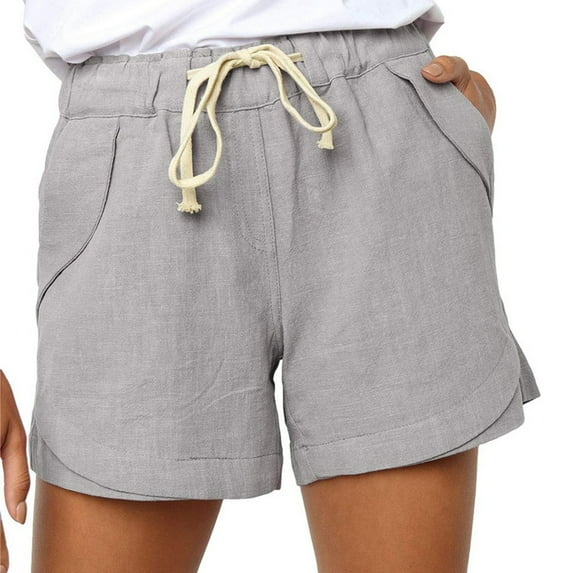 Amidoa Plus Size Pants for Women Elastic Waist Drawstring Summer Shorts Women Cargo Pants