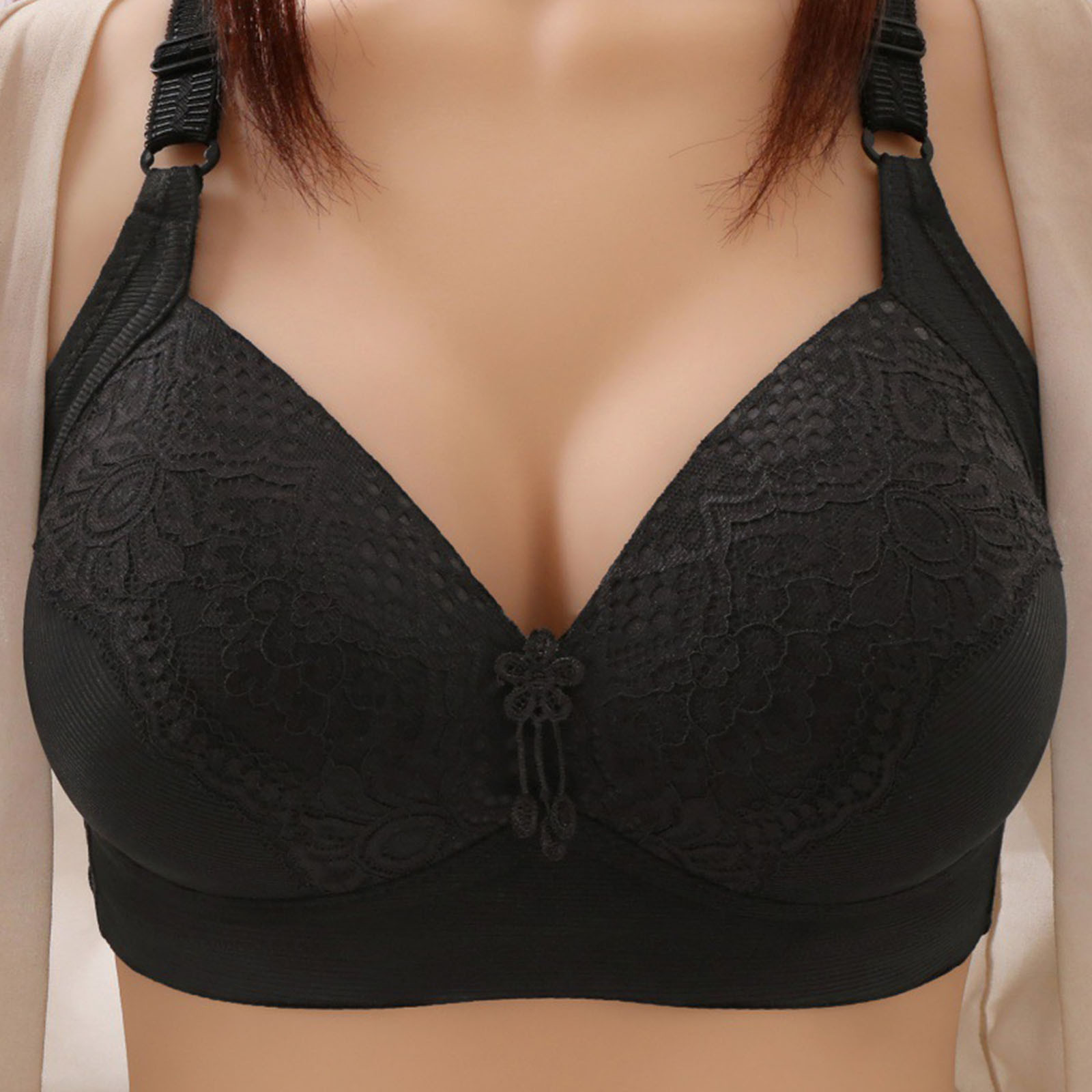 Amidoa Plus Size Womens Bras Push up Wireless Full Coverage Large Bust Bra Womens Bralettes 46