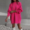thumbnail image 1 of Amidoa Plus Size Womens Sweater Pink Ripped Long Sleeve Dressy Solid Long Crewneck Sweaters Womens Cardigan Sweaters S, 1 of 5