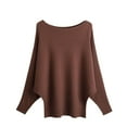 thumbnail image 1 of Amidoa Plus Size Womens Sweaters Long Sleeve Bronze Knit Round Neck Winter Solid Sweaters Womens Cardigans Free Size, 1 of 5