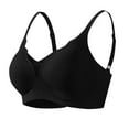 thumbnail image 1 of Amidoa Pullover Bras for Women T-Shirt Black Wire-Free Solid Push-up Bra Lingerie for Women L, 1 of 4