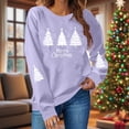 thumbnail image 1 of Amidoa Purple Women Sweatshirt Long Sleeve Crewneck Christmas Sweatshirts Pullover Graphic Clothing Womens Tshirts S, 1 of 6