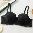 thumbnail image 1 of Amidoa Push-up Bras for Older Women Lace Black Cheeky Embroidered Bra Women Lingerie L, 1 of 9