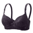 thumbnail image 1 of Amidoa Push-up Bras for Older Women Lace Purple Underwire Embroidered Bra Bralettes for Women M, 1 of 5