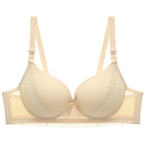Amidoa Push-up Bras for Women Beige Underwire Full-Figure Cheeky Bra Women's Lingerie L