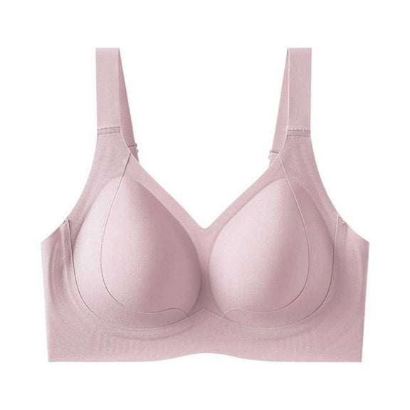 Amidoa Push-up Womens Bras Pullover Pink Seamless Solid Smoothing Bra Brasiers Women XXXL