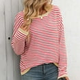 thumbnail image 1 of Amidoa Red Womens Sweaters Long Sleeve Striped Plus Size Cozy Winter Fashion Sweaters Cardigans for Women XXL, 1 of 6