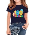 thumbnail image 1 of Amidoa Shirts Girls Short Sleeve Summer Pullover Graphic T Shirts Casual Crewneck Girls Tops Basic Tees,Navy,11-12 Years, 1 of 5