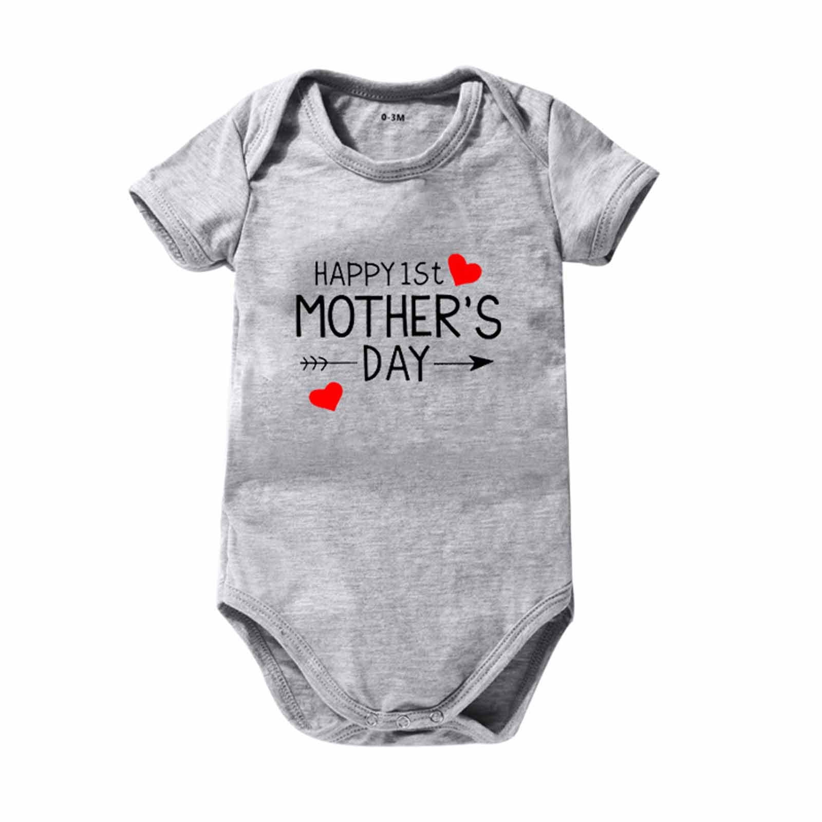 Amidoa Short Sleeve Pajamas for Kids Cotton Mother Day Pajamas Baby ...