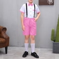 thumbnail image 1 of Amidoa Short Sleeves Girls Summer Outfits Solid Color T-Shirt and Casual Summer Kids Clothing Set Pink Size 17, 1 of 4