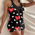 thumbnail image 1 of Amidoa Sleeveless Womens Pajamas Sets Heart Print Pajama Tops with Shorts Womens Loungewear Pants, 1 of 9