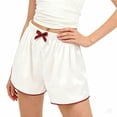 thumbnail image 1 of Amidoa Solid Color Girl Shorts Elastic Waist Cotton Casual Summer Shorts,White,5-6Years, 1 of 7