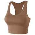 thumbnail image 1 of Amidoa Sports Womens Bras Seamless Bronze Beauty Back Solid High Support Bralette Brasieres for Womens L, 1 of 4