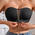thumbnail image 1 of Amidoa Strapless Bras for Older Women Push-up Front Closure Black Solid Seamless Bandeau Brasiers Women S, 1 of 5