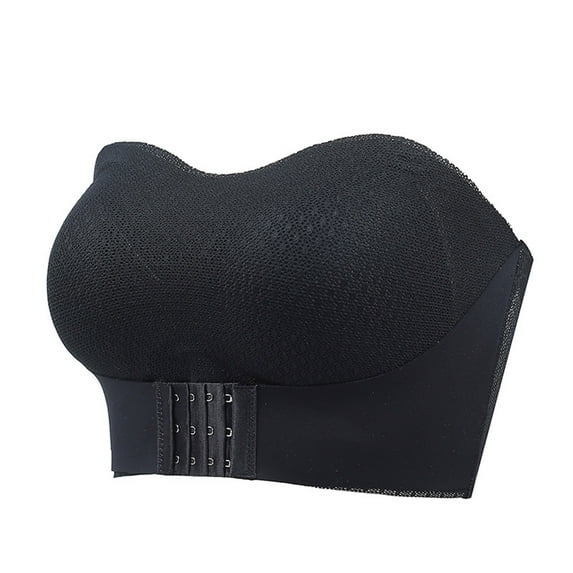 Amidoa Strapless Women's Bras and Underwear Front Buckle Solid Bandeau Gift for Women XXXXXL