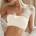 thumbnail image 1 of Amidoa Strapless Womens Bras White Push-up Seamless Solid Bandeau Women Lingerie M, 1 of 3