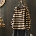 thumbnail image 1 of Amidoa Striped Sweaters for Women 2025 Bronze Plus Size Long Sleeve Fall Fashion Sweaters Cardigans for Women L, 1 of 3