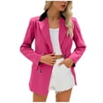 thumbnail image 1 of Amidoa Suit Coats for Women Pink Blazer Workout Jackets Contrast Collared Button up Outwear Women Jacket XXXL, 1 of 7