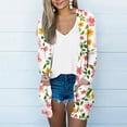 thumbnail image 1 of Amidoa Summer Women's Cardigans Pink Long Sleeve Open Front Boho Long Light Floral Cardigans Womens Sweaters Cardigan L, 1 of 5
