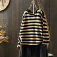 thumbnail image 1 of Amidoa Sweaters for Women Plus Size Long Sleeve Striped Black Fashion Fall Sweaters Women's Cardigans/Sweaters S, 1 of 5