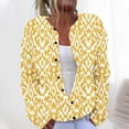 thumbnail image 1 of Amidoa Sweaters for Women Yellow Button up Long Sleeve Cardigan Knit Retro Graphic Cardigans Women's Cardigans XXXXL, 1 of 5