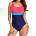 thumbnail image 1 of Amidoa Swimsuit Plus Size Womens Slimming One-Piece Colorblock Monokini Women Bikini, 1 of 4