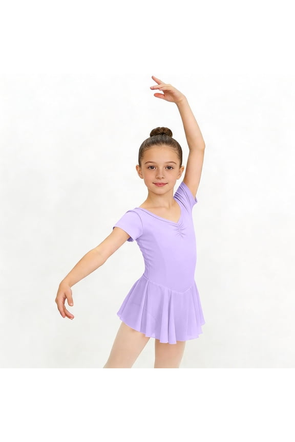 Tulle Girls Tutu Dresses Dresses Crewneck Sundress Mesh Performance Skirt Ballet Dance Summer Dress Purple,14-15 Years