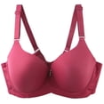 thumbnail image 1 of Amidoa Underwire Bras for Women Red Push-up Large Bust Seamless Solid Bra Bralettes for Women 90D, 1 of 4