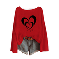 thumbnail image 1 of Amidoa Valentines Women's Sweater Black Plus Size Long Sleeve Knit Sweaters Winter Love Heart Tops Ladies Blouses L, 1 of 6