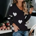 thumbnail image 1 of Amidoa Valentines Womens Sweaters V-Neck Black Long Sleeve Lightweight Heart Long Sweaters Women's Cardigans L, 1 of 9