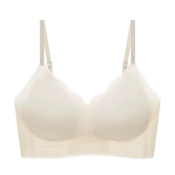 Amidoa White Womens Bras Smoothing Seamless No Wire Full-Figure Solid ...