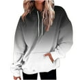 thumbnail image 1 of Amidoa Winter Womens Hoodie White Hooded Sweatshirts Drawstring Loose Fit Gradient Color Outfits T Shirts for Women L, 1 of 4