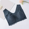 thumbnail image 1 of Amidoa Wire-Free Womens Bras Lace Full Coverage Blue Large Bust Embroidered Brasiers Bralettes for Women L, 1 of 3