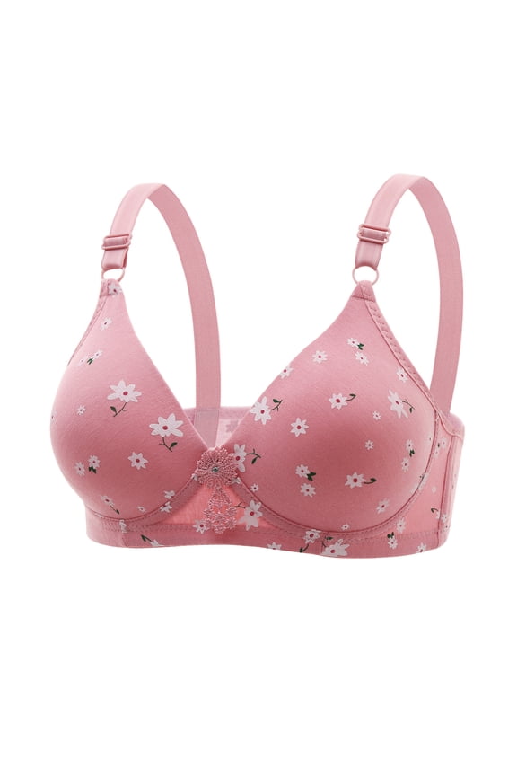Wireless Casual Bras for Women Adjustable Elastic Straps Floral Bras Gift for Women XL