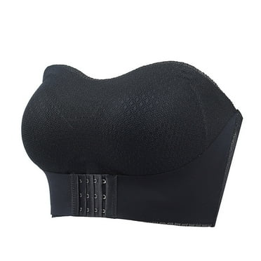 Amidoa Women Bras Plus Size Strapless Front Buckle Solid Bandeau Womens Bras L