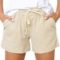 thumbnail image 1 of Amidoa Women Pants Elastic Waist Drawstring Summer Shorts Womens Capris Plus Size, 1 of 4