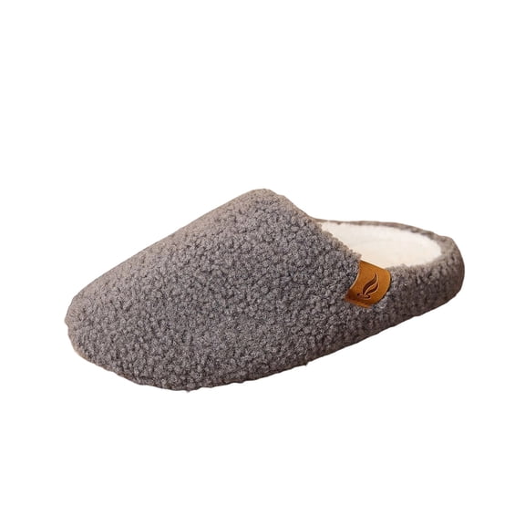 Amidoa Women Slippers for Home House Gray Indoor Plush Soft Bedroom Memory Foam Home Slippers Womans Shoes 38