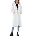 thumbnail image 1 of Amidoa Women's Coats White Hooded Zip Front Long Clothes Oversized Long Sleeve Dressy Hoodies Womens Jackets Trendy S, 1 of 5