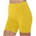 thumbnail image 1 of Amidoa Cotton Shorts for Women Stretchy Yellow Plus Size High Waist Shorts Legging Solid Yoga Womens Pants M, 1 of 4
