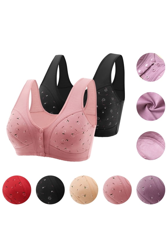 Womens Bras Front Closure Full-Figure 2 Pcs Bras Gift for Women XXXXXL