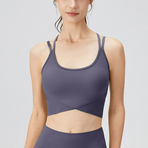 Amidoa Womens Bras Push up Padded Sport Bra Women's L