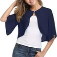 thumbnail image 1 of Amidoa Womens Cardigans Blue Chiffon Crop Short Sleeve Mesh Summer Solid Chiffon Cardigans Sweater Tops for Women L, 1 of 9