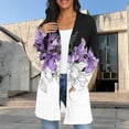 thumbnail image 1 of Amidoa Womens Cardigans Open Front Long Sleeve Long Purple Cozy Lightweight Fall Floral Cardigans Sweaters for Women L, 1 of 7