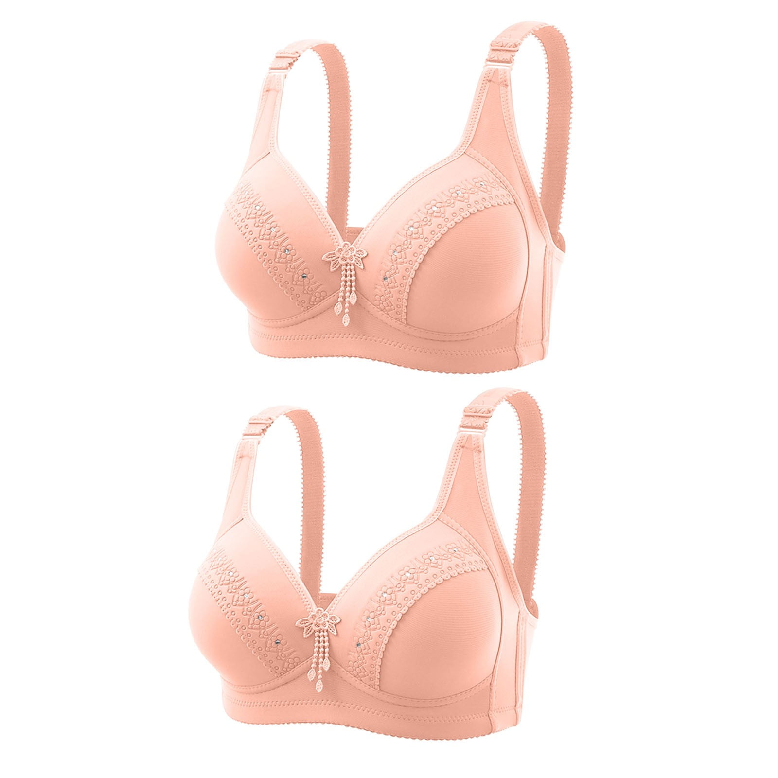 Amidoa Womens Sports Bras Plus Size Heavy Breast Full Coverage 2 Pcs