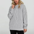 thumbnail image 1 of Amidoa Womens Sweater Cable Knit Plus Size Gray Long Sleeve Winter Solid Cozy Sweaters Women's Cardigans M, 1 of 5