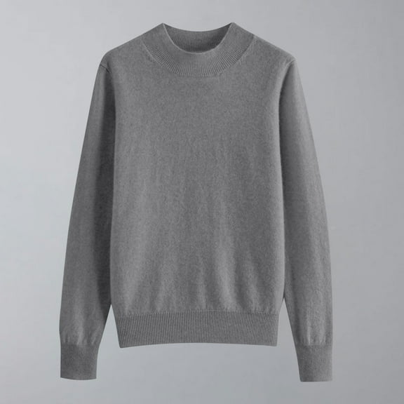 Amidoa Womens Sweater Long Sleeve Knit Casual Gray Solid Light Pullover Sweaters Womens Cardigan Sweaters XXL