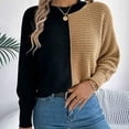 thumbnail image 1 of Amidoa Yellow Sweater Tops for Women Long Sleeve Crochet Colorblock Lightweight Pullover Sweaters Women's Cardigans L, 1 of 8