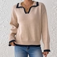 thumbnail image 1 of Amidoa Yellow Sweaters for Women Trendy V-Neck Long Sleeve Workout Collared Fall Colorblock Sweaters Women's Cardigans S, 1 of 8